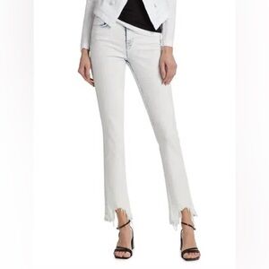 New L’Agence Harmon High Rise Slim Jeans Electra Light Wash Shark Bite Sz 28